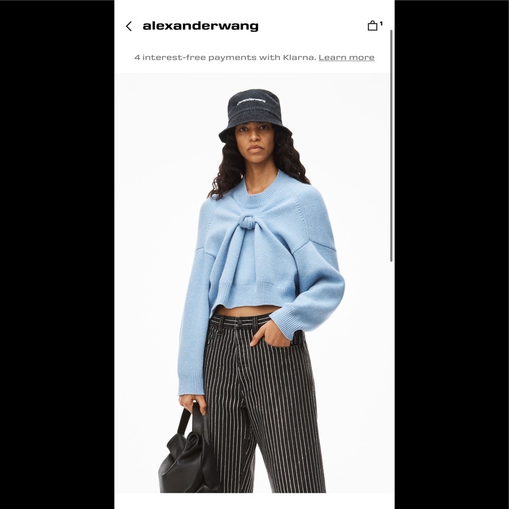 Alexander Wang front knot pullover in cashmere wool
